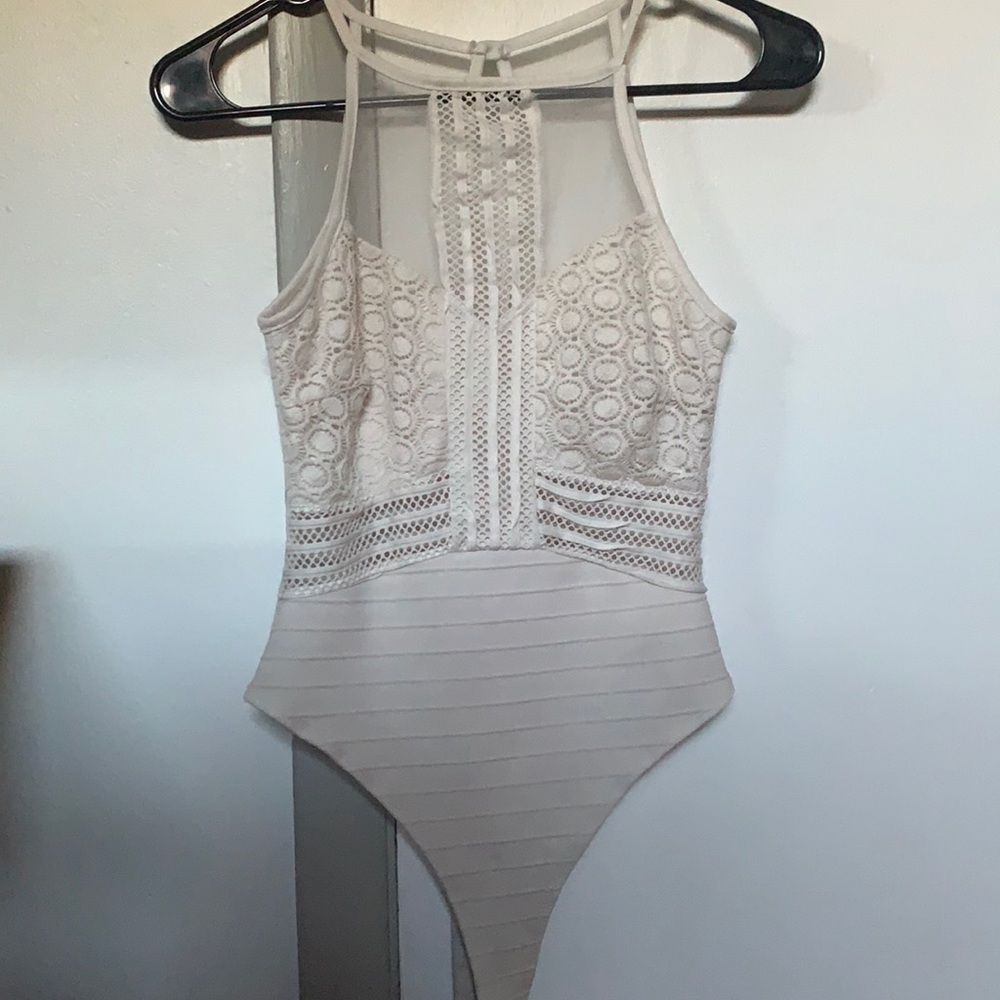 Lacey white bodysuit
